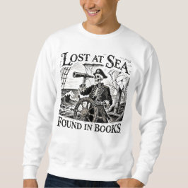 Sudadera Skeleton Captain "Lost at Sea Found in Books"