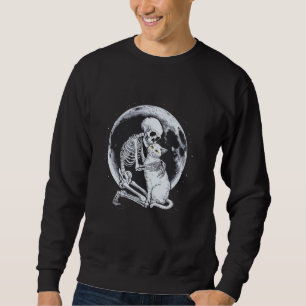 Sudadera Skeleton Cat Skull Kitty Cute Gótico Halloween Cos
