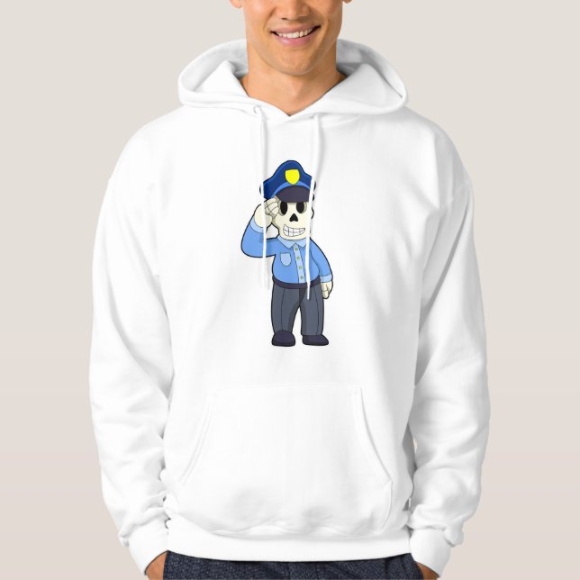 Sudadera Skeleton como oficial de policía con gorra de poli (Anverso)