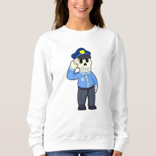 Sudadera Skeleton como oficial de policía con gorra de poli