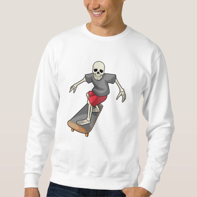 Sudadera Skeleton como Skater con Skateboard (Anverso)