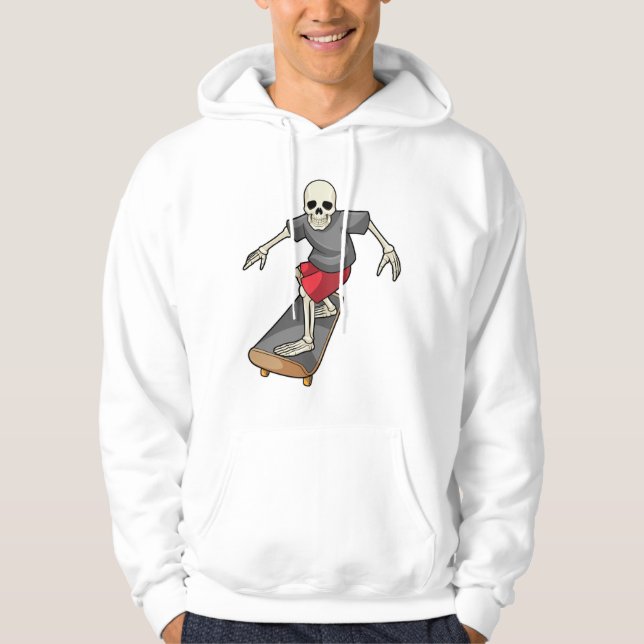 Sudadera Skeleton como Skater con Skateboard (Anverso)