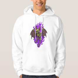 Sudadera Skeleton de báscula con aura de fuego púrpura