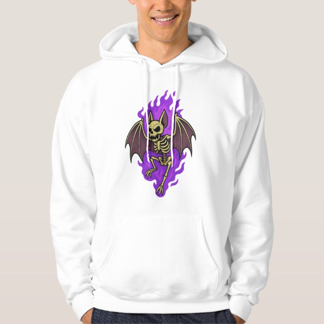 Sudadera Skeleton de báscula con aura de fuego púrpura (Anverso)