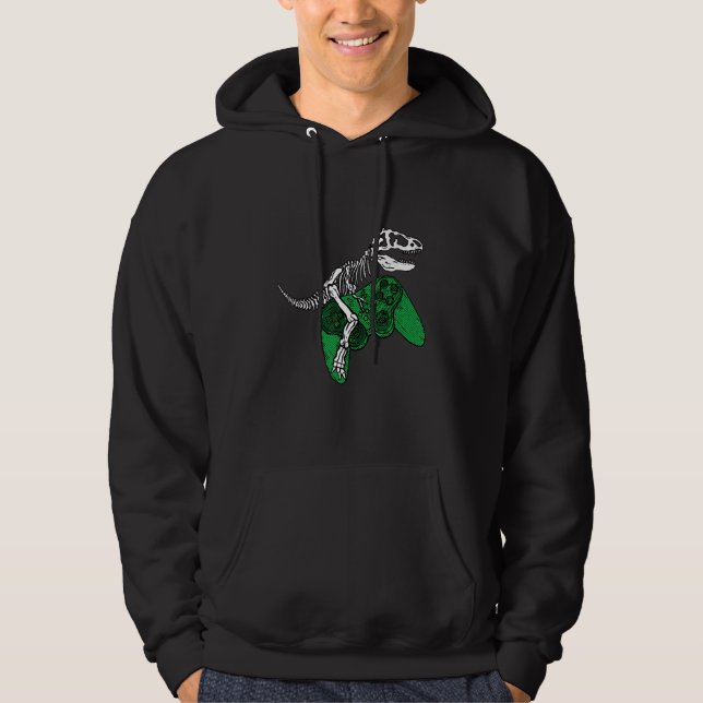 Sudadera Skeleton Dinosaur rex Riding Controller Halloween  (Anverso)