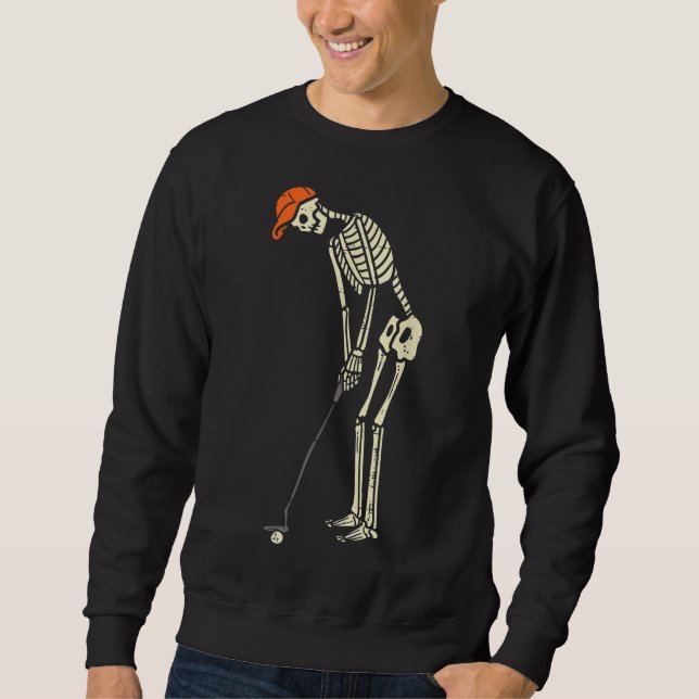 Sudadera Skeleton Golf Funny Halloween Golfing Sports Golfe (Anverso)