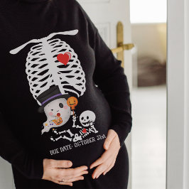 Sudadera Skeleton Halloween Nueva Invitación de embarazo pa
