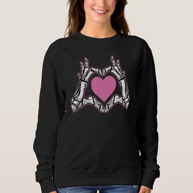 Sudadera Skeleton Hand Heart Love Sign Bones   Halloween Co (Anverso)
