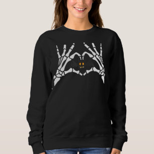 Sudadera Skeleton Hand Heart Rótulo Huesos Costume Hallowee