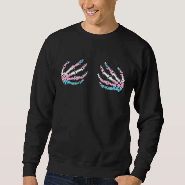 Sudadera Skeleton Hands Trans Sexo Orgullo Hueso Skull Lgbt (Anverso)