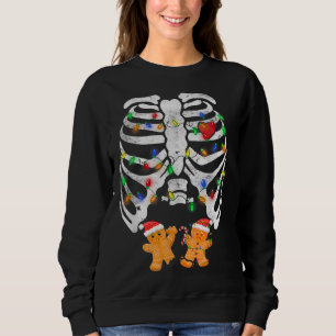 Sudadera Skeleton Hearb Rib Cage X Ray Gingerbread Christma