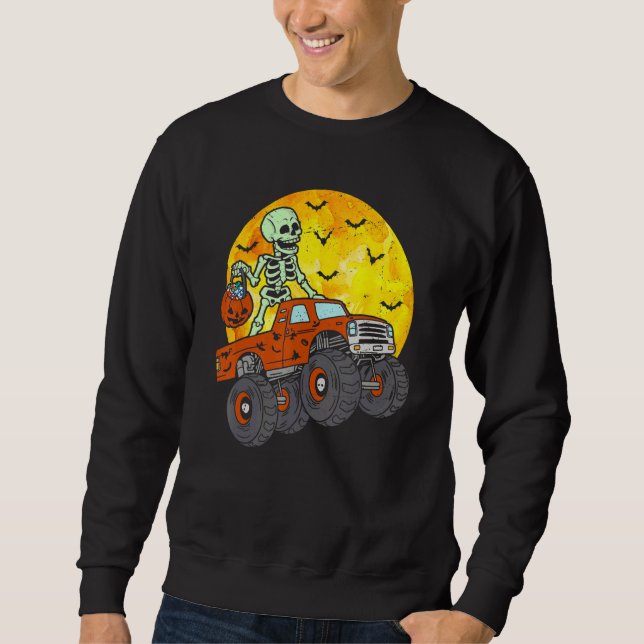Sudadera Skeleton Monster Truck Moon Candy Toddler Boys Hal (Anverso)