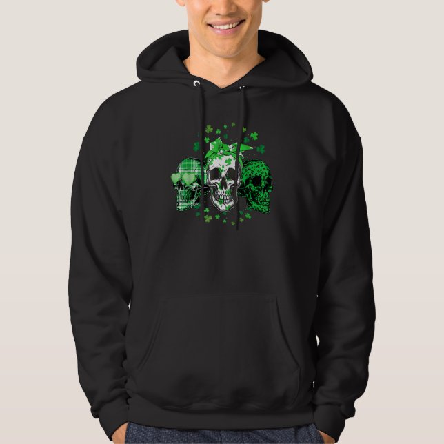 Sudadera Skeleton Patrick's Day Green Day Skull Shamr irlan (Anverso)