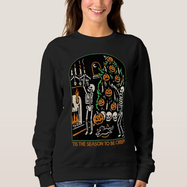 Sudadera Skeleton Pumpkin Halloween Tis the season to be cr (Anverso)