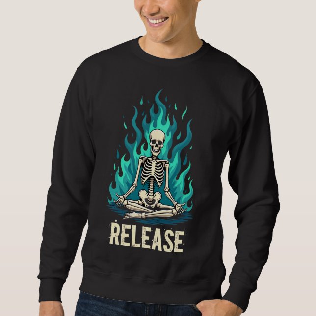 Sudadera Skeleton Release Transgen Meditación Sweatshirt De (Anverso)