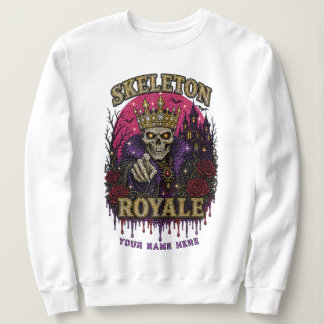 Sudadera SKELETON ROYALE Corona de Oro Piedras Preciosas Ar