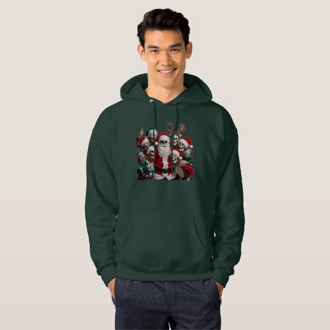 Sudadera Skeleton Santa Christmas Group Photo – Festive 3D  (Anverso completo)