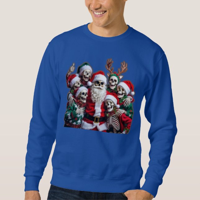 Sudadera Skeleton Santa Christmas Group Photo – Festive 3D  (Anverso)