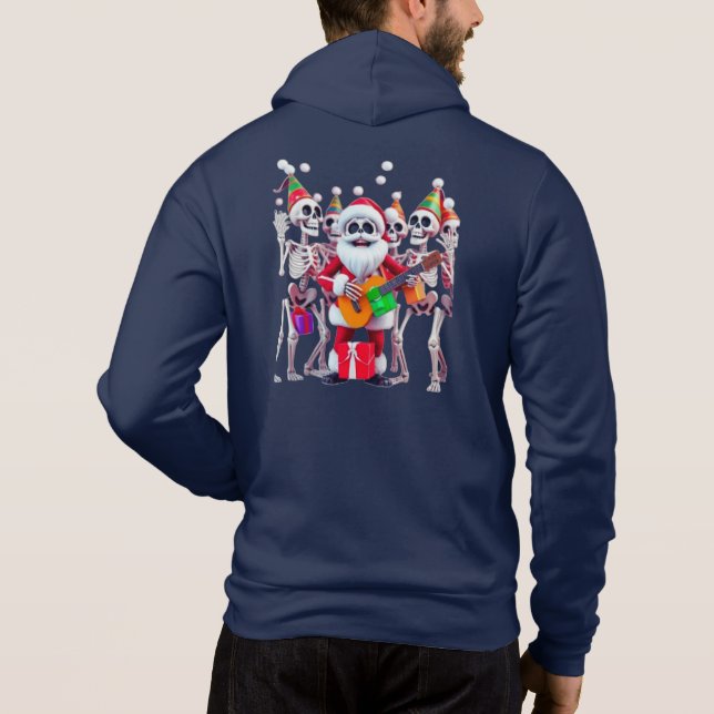 Sudadera **Skeleton Santa Party – Funny 3D Christmas Skelet (Reverso)
