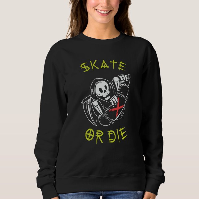 Sudadera Skeleton Skateboarder Grim Reaper (Anverso)