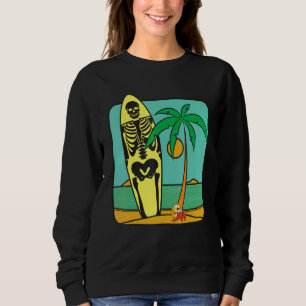 Sudadera Skeleton Surfboard de vacaciones de verano en la p