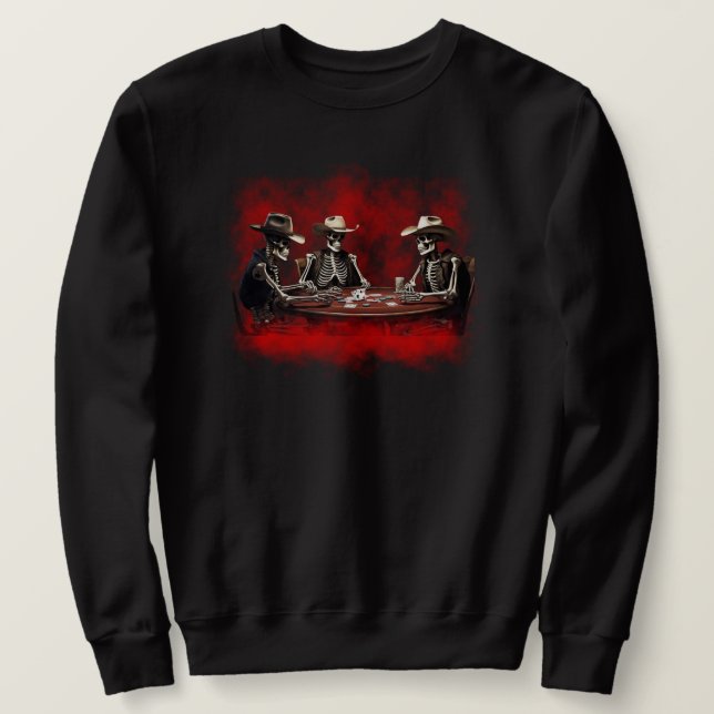 Sudadera Skeletons Jugando Sweatshirt de póquer (Anverso del diseño)