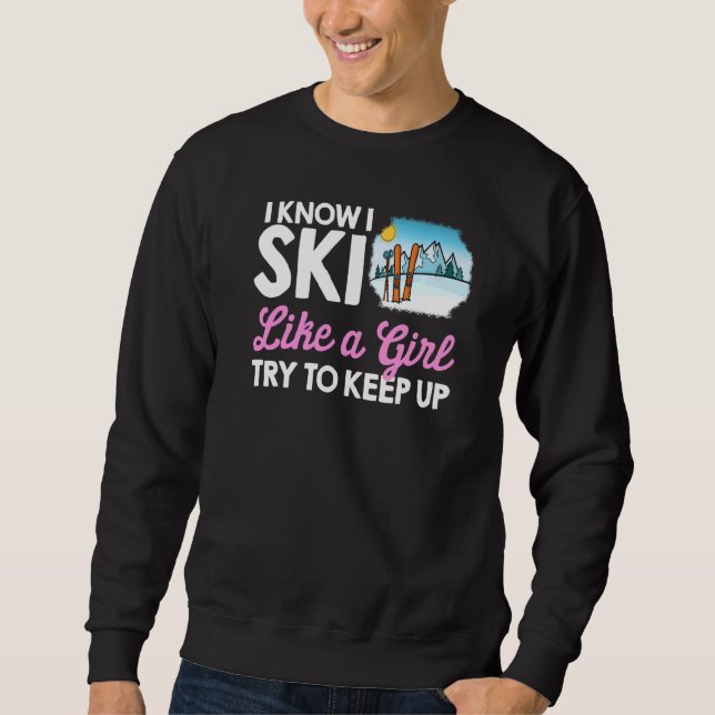 Sudadera Ski Como Un Deporte De Invierno De Nieve De Esquia (Anverso)
