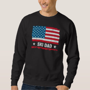 Sudadera Ski Dad América Us Flag Patriot Vintage