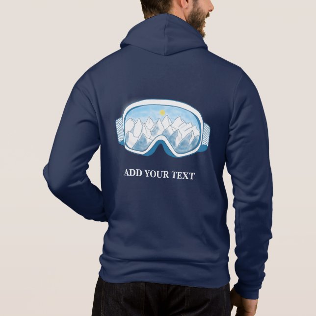 Sudadera Ski Goggles Ilustracion Naval personalizada Azul (Reverso)