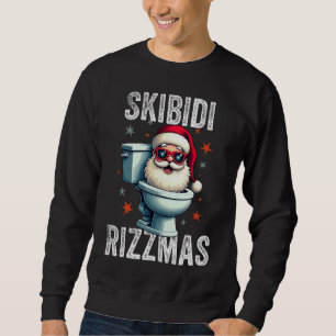 Sudadera Skibidi Rizzmas Funny Santa White Navidades