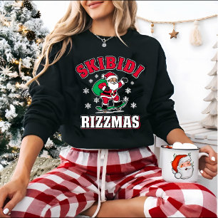 Sudadera Skibidi Rizzmas Meme Divertido de Navidad Santa