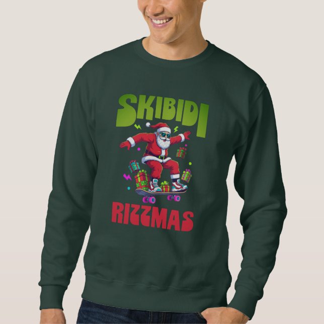 Sudadera Skibidi Rizzmas Santa on his Skate (Anverso)
