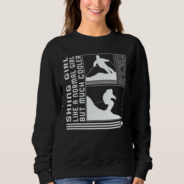 Sudadera Skiing Girl Like A Normal Girl But Cooler Skiing S (Anverso)