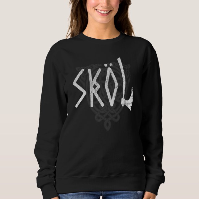Sudadera Skol Viking Ax Nórdico (Anverso)
