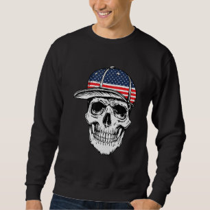 Sudadera Skull American Flag 4 De Julio Guay Skeleton Patr