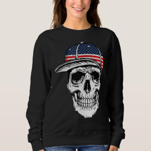 Sudadera Skull American Flag 4 De Julio Guay Skeleton Patr
