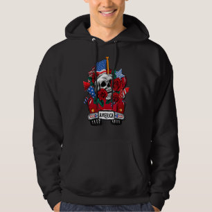 Sudadera Skull American Flag Glasses Rosa de Camión Patriót