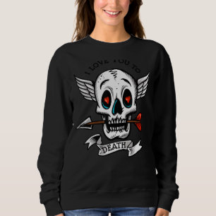 Sudadera Skull Angel Wings Arrow Heart Te Amo Hasta La Muer