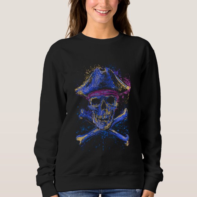 Sudadera Skull Crossbone Skeleton Jolly Roger Flag Hallowee (Anverso)