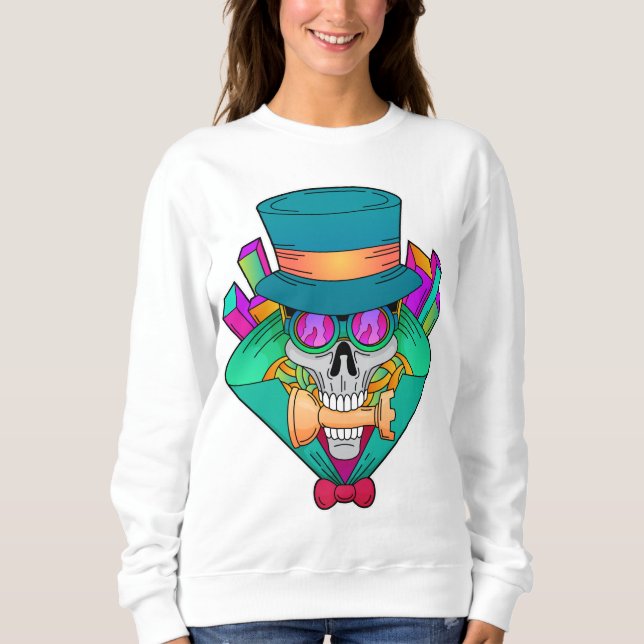Sudadera Skull en ajedrez con pieza de ajedrez Rook (Anverso)