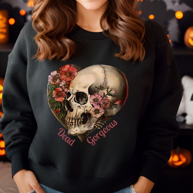 Sudadera Skull Floral Heart Design (Subido por el creador)