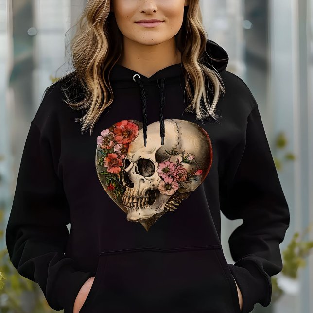 Sudadera Skull Floral Heart Design (Subido por el creador)