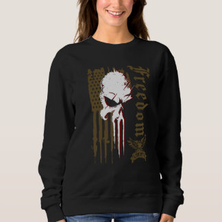 Sudadera Skull Freedom Liberty In The USA Patriot Flag Hono