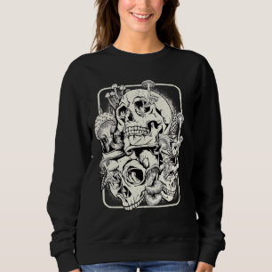 Sudadera Skull Morel Mushrooms Mycologist Gótico Mushroom A