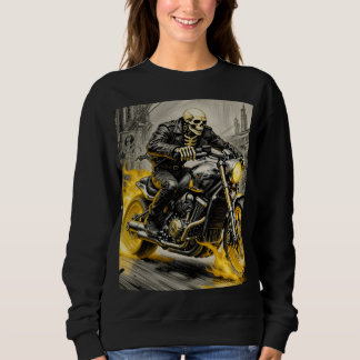 Sudadera Skull Rider on Flaming Bike