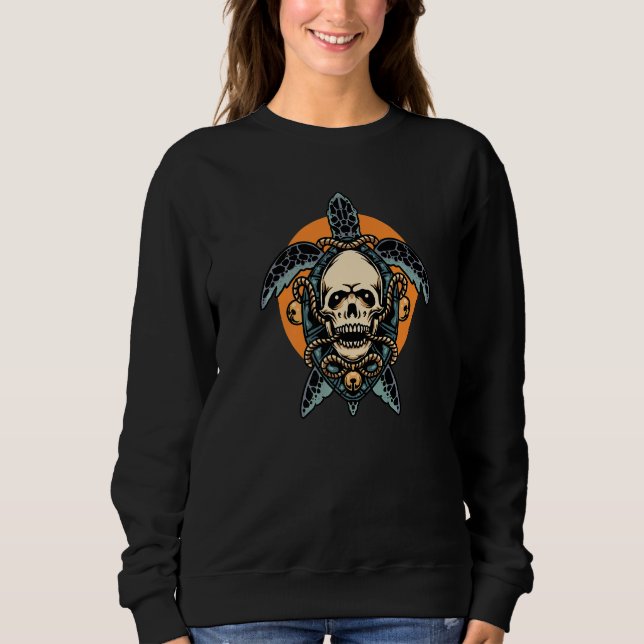 Sudadera Skull Sea Turtle Ocean Beach Sea Animal (Anverso)