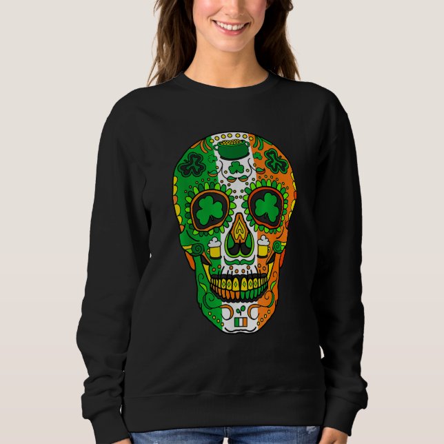 Sudadera Skull St Patricks Day Irish Saint Patricks Day of  (Anverso)