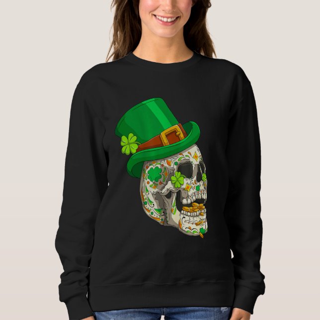 Sudadera Skull St Patricks Day Irish Saint Patricks Day of  (Anverso)