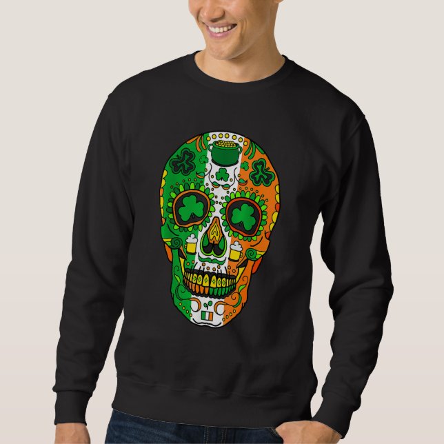 Sudadera Skull St Patricks Day Irish Saint Patricks Day of  (Anverso)