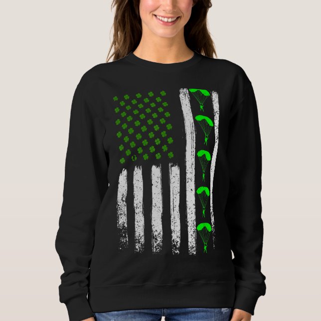 Sudadera Skydiving St Patrick's Day Vintage irlandés (Anverso)